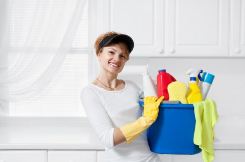 Communal hallway cleaning in a Shoreditch apartment building
