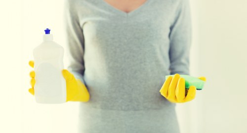Cleaning polished concrete flooring in a Shoreditch property