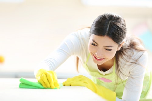 Professional cleaners maintaining shared facilities in a Shoreditch commercial building