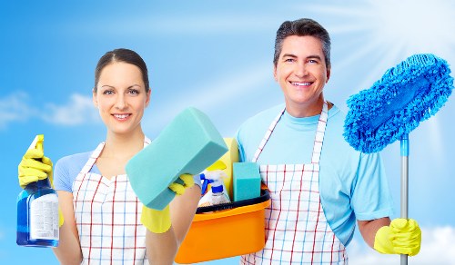 Cleaner working in a Shoreditch property with shared access
